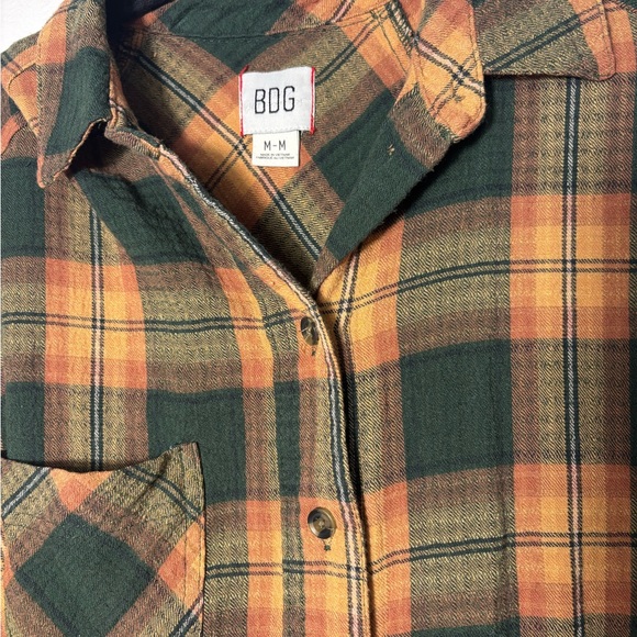 BDG Urban Outfitters Keanu Green Flannel Shirt - Picture 3 of 6